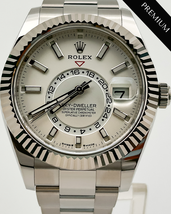 2023 Rolex Sky-Dweller White Rolesor Fluted Bezel White Dial (336934)