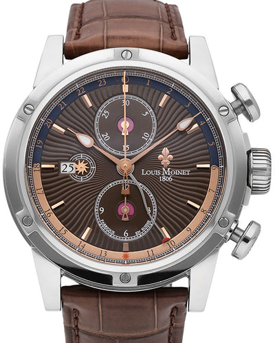 Louis Moinet Geograph Havana Limited Edition 46.5MM Brown Dial Leather Strap (LM-24.10.95)