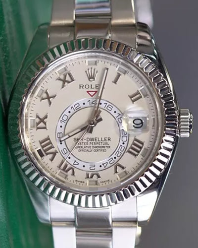 Rolex Sky-Dweller 42MM Ivory Dial White Gold Bracelet (326939)