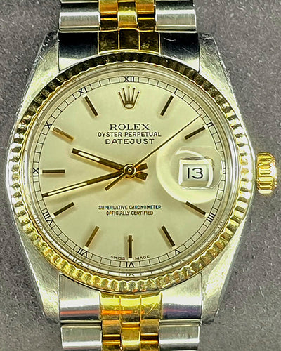 Rolex Datejust 36MM Champagne Dial Two-Tone Jubilee Bracelet (16013)