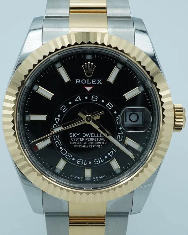 2019 Rolex Sky-Dweller 42MM Black Dial Two-Tone Oyster Bracelet (326933)