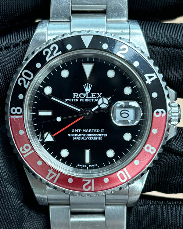 2002 Rolex GMT-Master II "Coke" 40MM Black Dial Oyster Bracelet (16710)