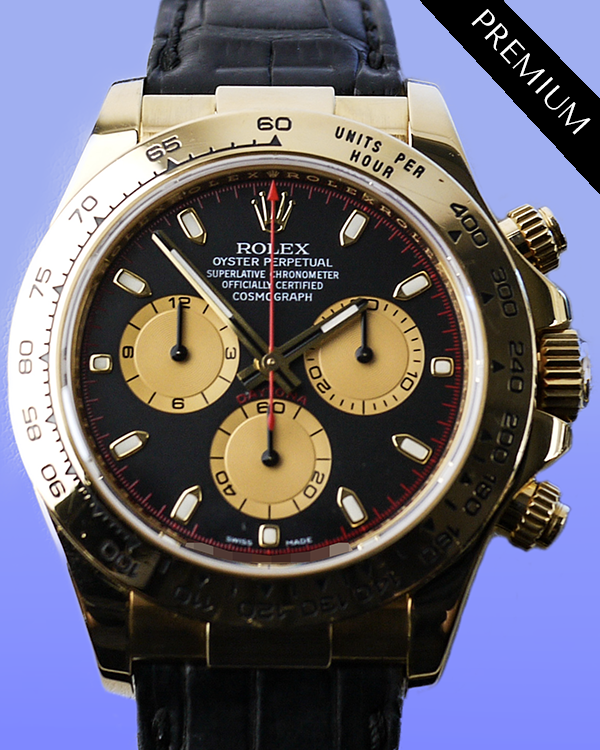 (M Serial) Rolex Cosmograph Daytona "Paul Newman" 40MM Black Dial Leather Strap (116518)