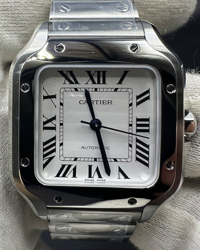 2024 Cartier Santos De Cartier 35.1MM Silver Dial Steel Bracelet (WSSA0029)