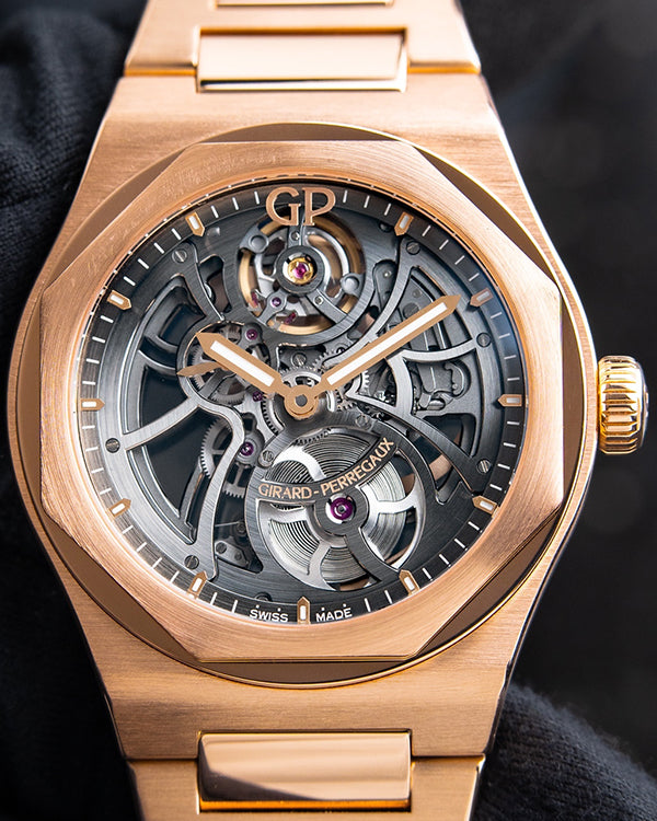 2022 Girard Perregaux Laureato 42MM Skeleton Dial Rose Gold Bracelet (81015-52-002-52A)