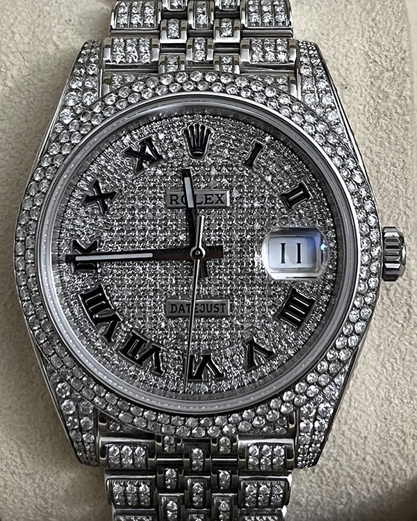 No Reserve - 2022 Rolex Datejust 41MM Aftermarket Diamond Dial Aftermarket Jubilee Bracelet (126300)