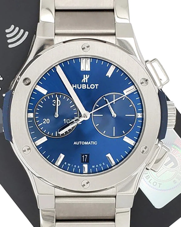 Hublot Classic Fusion 45MM Blue Dial Titanium Bracelet (520.NX.7170.NX)