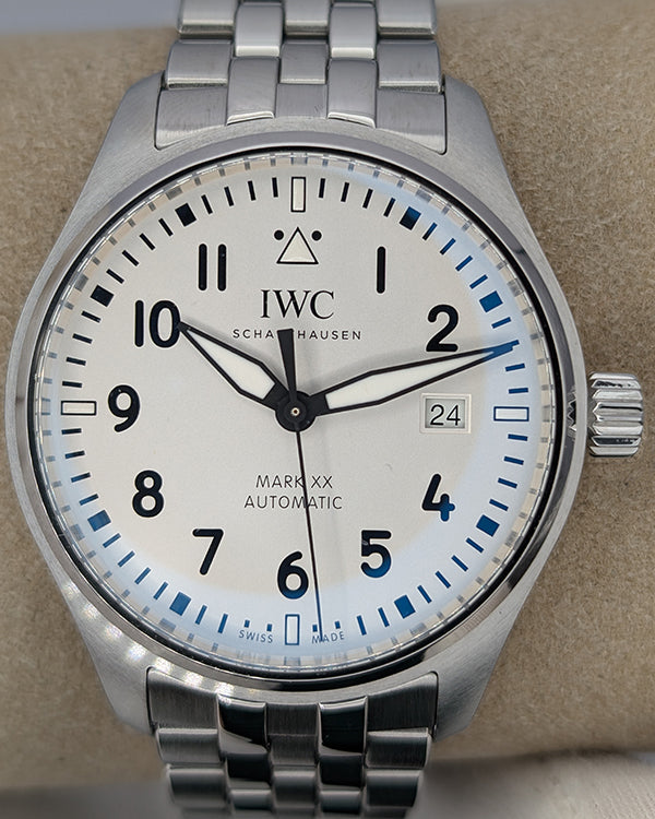 2024 IWC Schaffhausen Pilot Mark XX 40MM White Dial Steel Bracelet (IW328208)