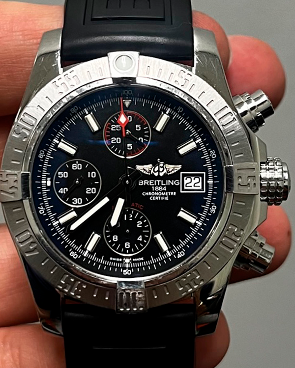 2019 Breitling Avenger II 43MM Black Dial Rubber Strap (A13381)