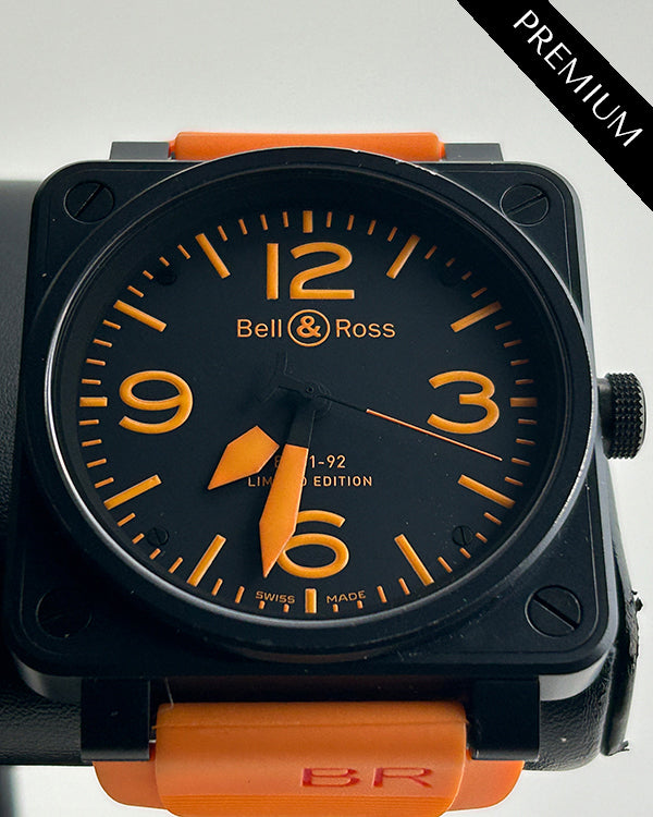 No Reserve - Bell & Ross BR 01 - 92 L.E. 46MM Black Dial Aftermarket Rubber Strap (BR01-92)