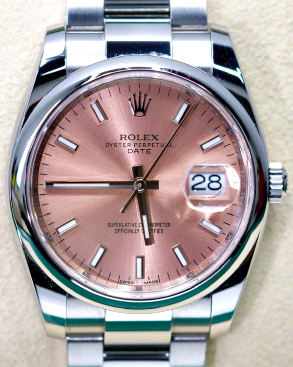 2019 Rolex Oyster Perpetual Date 34MM Pink Dial Steel Bracelet (115200)