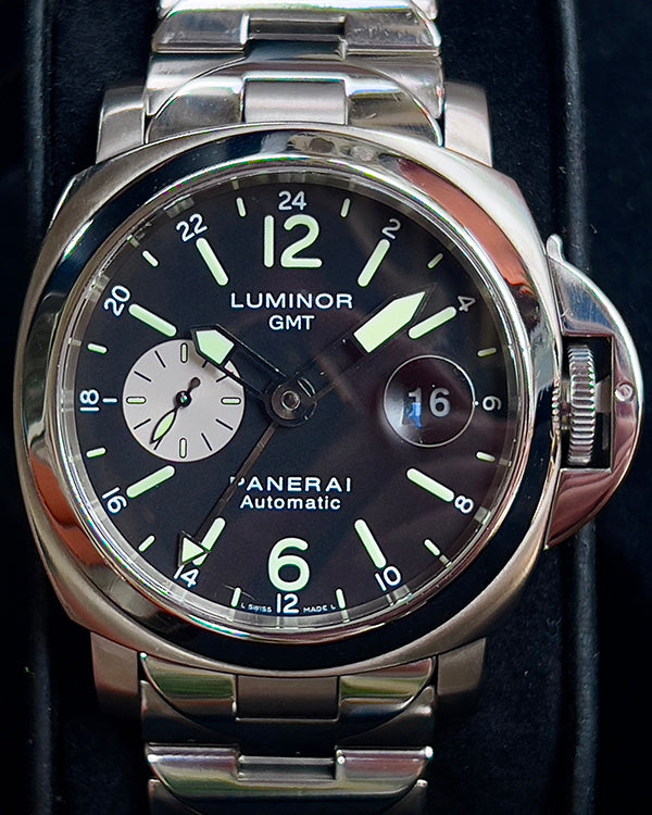 2006 Panerai Luminor GMT L.E. 44MM Black Dial Titanium Bracelet (PAM00161)