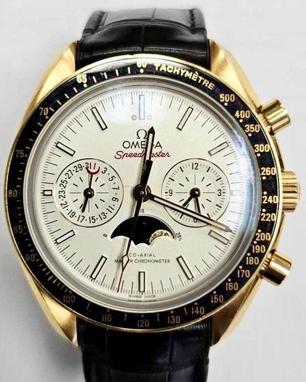 Omega Speedmaster Moonphase 44.25MM Silver Dial Leather Strap (304.63.44.52.02.001)