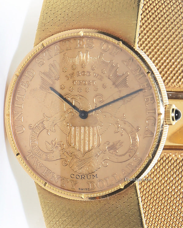 Corum Twenty Dollars Coin 35MM Champagne Dial Yellow Gold Bracelet (8801)