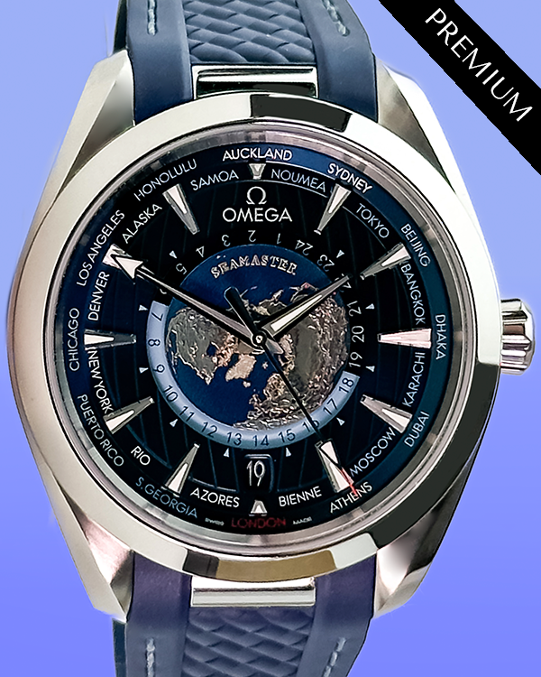 2023 Omega Seamaster Aqua Terra Worldtimer 43MM Blue Dial Rubber Strap (220.12.43.22.03.001)