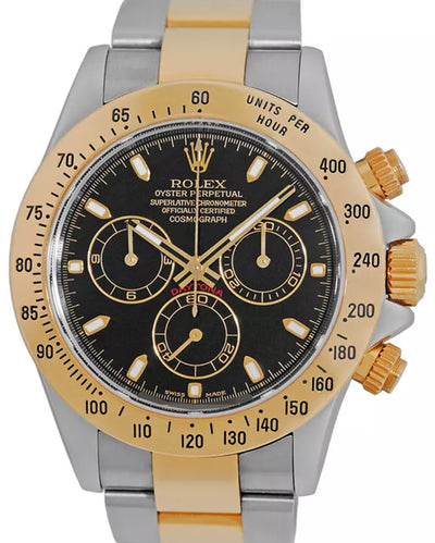 2008 (M Serial) Rolex Cosmograph Daytona 40MM Black Dial Two-Tone Bracelet (116523)