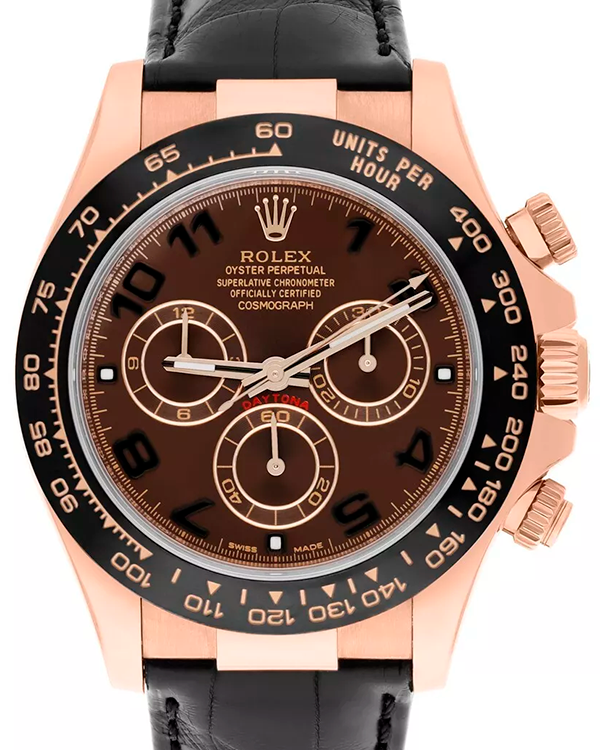 2016 Rolex Cosmograph Daytona 40MM Chocolate Dial Leather Strap (116515)