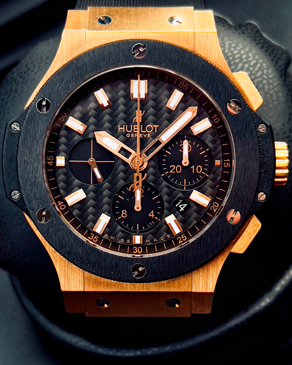 Hublot Big Bang Evolution Rose Gold 44MM Carbon Fiber Dial Rubber Strap (301.PM.1780.RX)