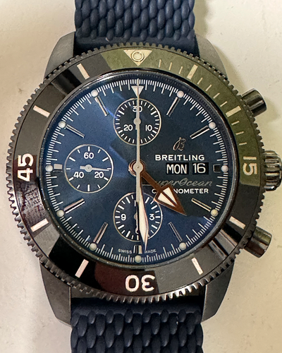 2021 Breitling SuperOcean Heritage Chronograph "Outerknown" 44MM Blue Dial Textile Strap (M13313)