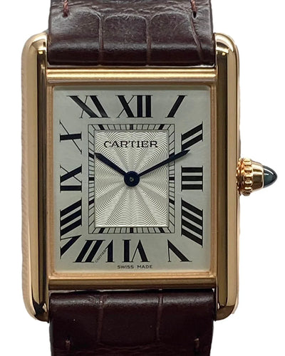 Cartier Tank Louis de Cartier 33.7MM Silver Dial Leather Strap (WGTA0011)