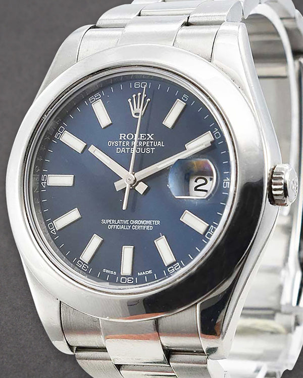 2015 Rolex Datejust II 41MM Blue Dial Oyster Bracelet (116300)