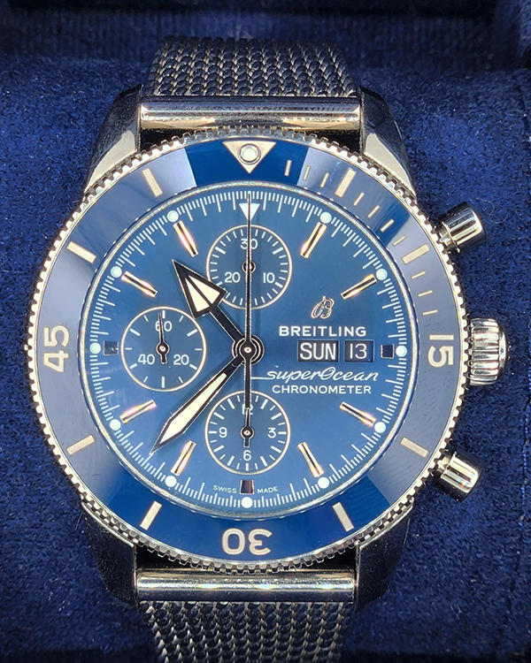 2021 Breitling Superocean Heritage II Chronograph 44MM Steel Blue Dial (A13313161C1A1)