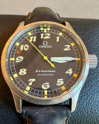 Omega Genève Dynamic III 36MM Black Dial Leather Strap (5200.50)