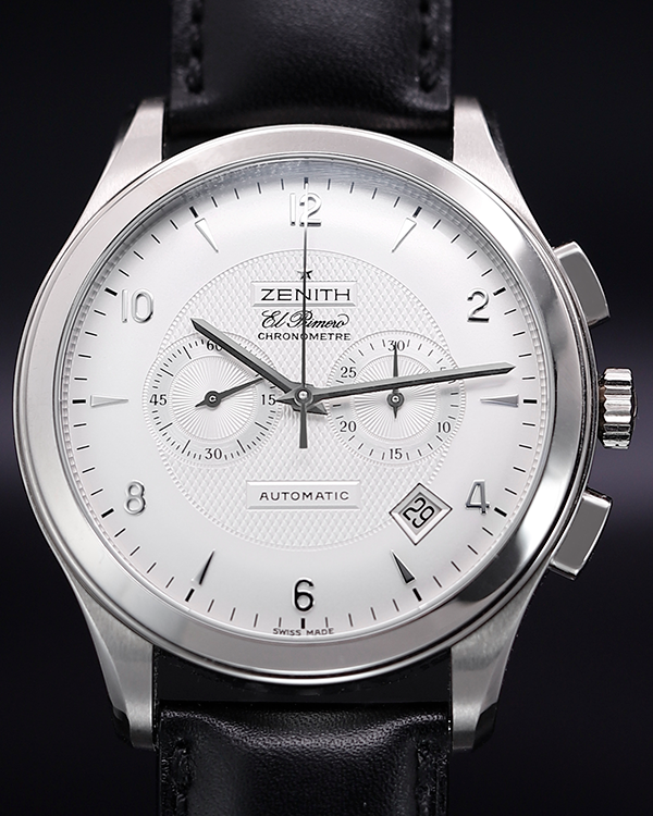 Zenith El Primero Grande Class 44MM Silver Dial Aftermarket Leather Strap (65.0520.4002)