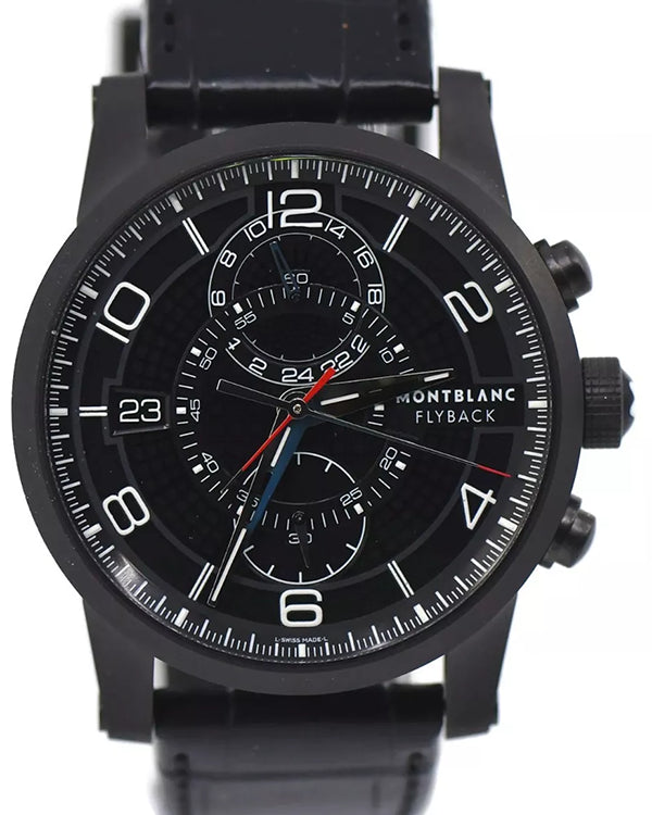 2012 Montblanc Timewalker Twinfly L. E. 43MM Black Dial Leather Bracelet (106507)