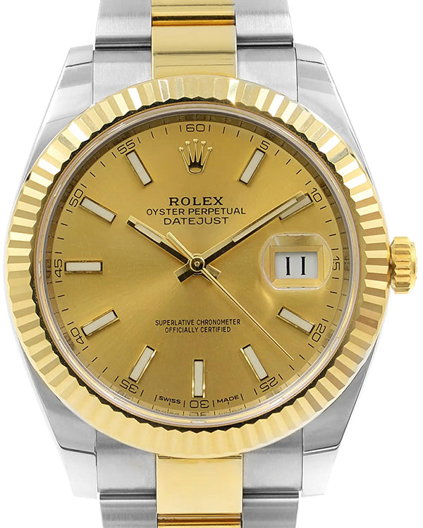 Rolex Datejust 41MM Champagne Dial Two-Tone Oyster Bracelet (126333)