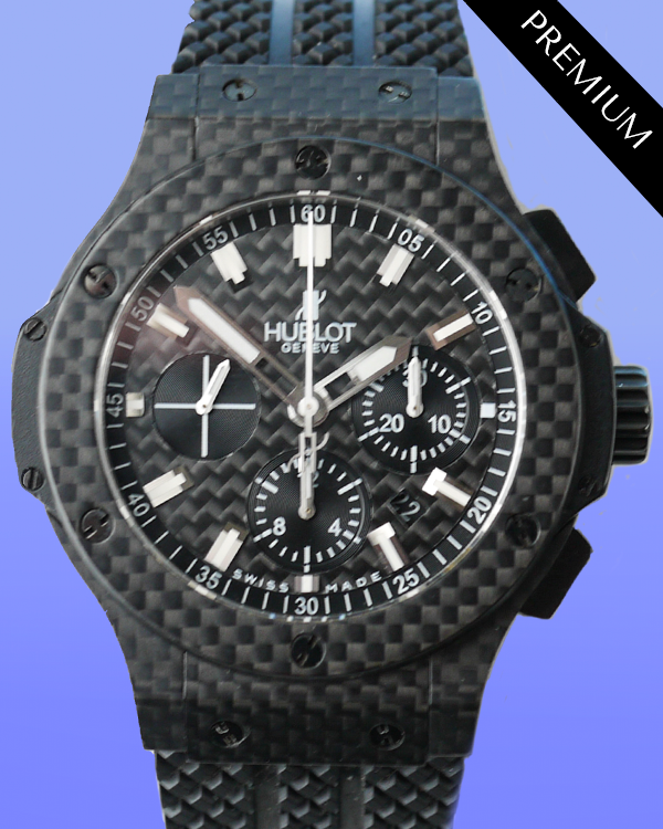 2013 Hublot Big Bang 44MM Black Carbon Dial Rubber Strap (301.QX.1724.RX)