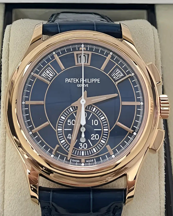 2024 Patek Philippe Annual Calendar Chronograph 42MM Blue Dial Leather Strap (5905R-010)