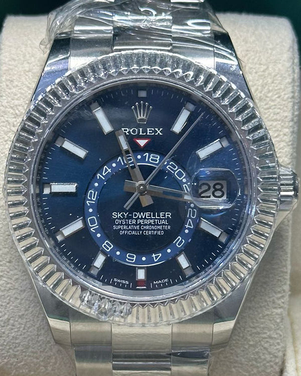 Rolex Sky-Dweller 42MM Blue Dial Oystersteel Bracelet  (326934)