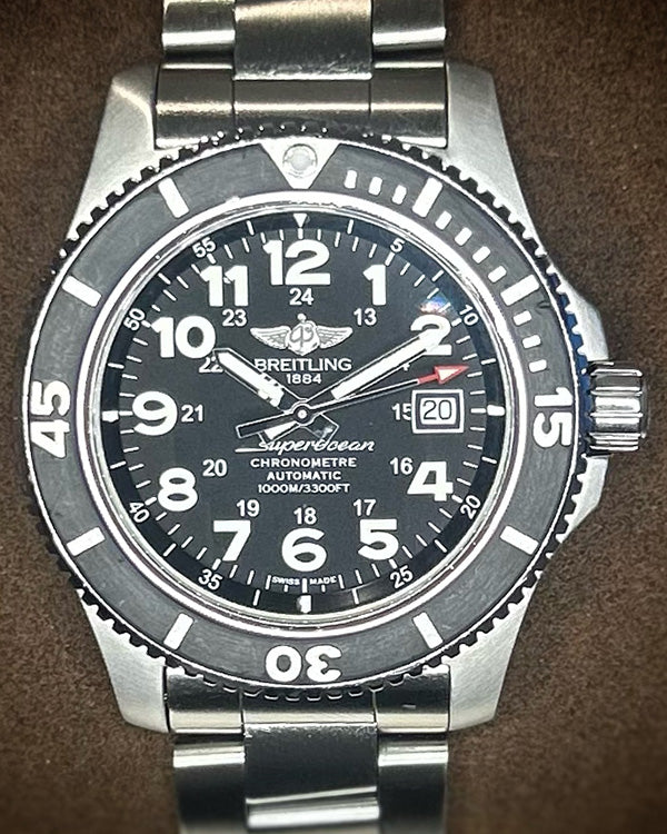 2018 Breitling Superocean II 44MM Black Dial Steel Bracelet (A17392D7/BD68)