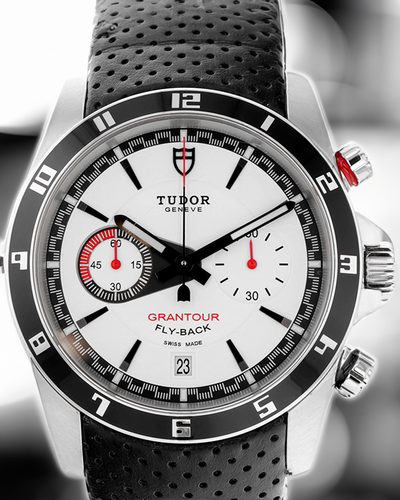 2014 Tudor Grantour Chrono Fly-Back 42MM White Dial Leather Strap (20550N)