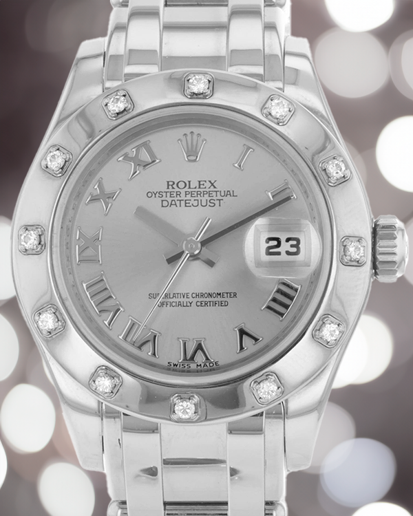 Rolex Lady-Datejust Pearlmaster 29MM Grey Dial White Gold Bracelet (80319)