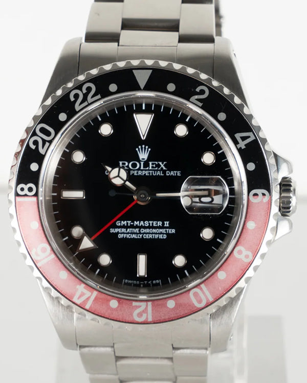 1997 (U Serial) Rolex GMT-Master II "Faded Coke" 40MM Black Dial Oyster Bracelet (16710)