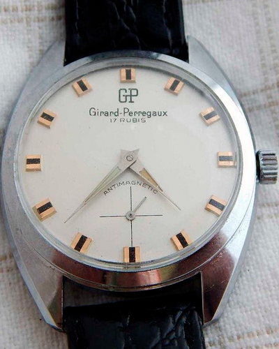 No Reserve - Girard-Perregaux Antimagnetic Vintage 42x35MM Silver Dial Leather Strap (1130)
