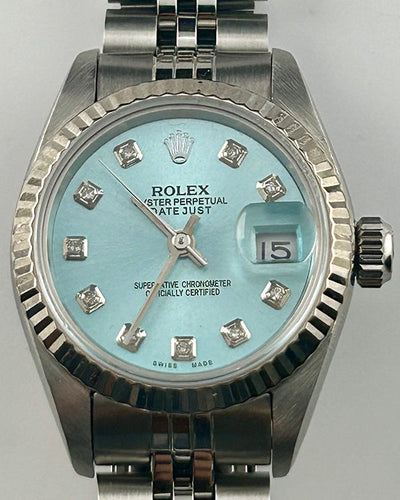 Rolex Lady-Datejust 26MM Aftermarket Blue Dial Jubilee Bracelet (69174)