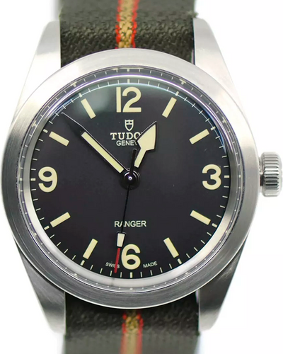 Tudor Ranger 39MM Black Dial Textile Strap  (79950)