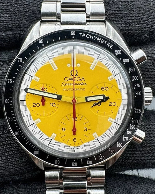 Omega Speedmaster Reduced "Michael Schumacher" 39MM Yellow Dial Steel Bracelet (3510.12.00)