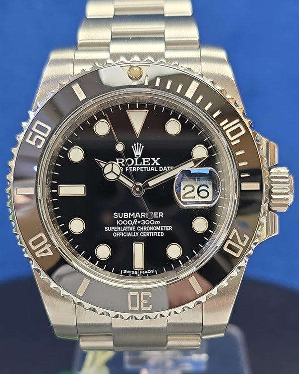 2015 Rolex Submariner Date 40MM Black Dial Steel Bracelet (116610LN)