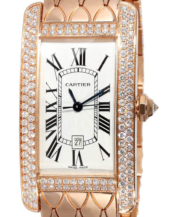 Cartier Tank Américaine De Cartier 41.6x22.6MM Silver Dial Rose Gold Bracelet (WB710010)