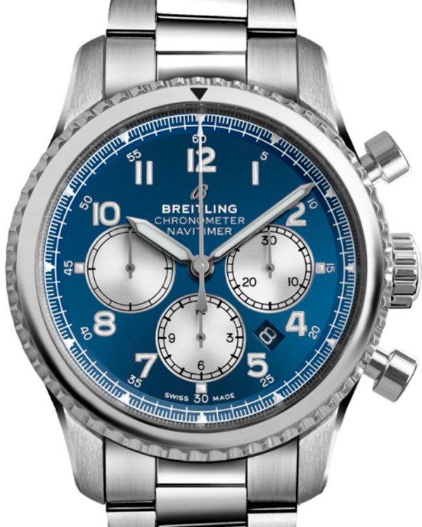 Breitling Navitimer 08 B01 43MM Blue Dial Steel Bracelet (AB0117131C1A1)