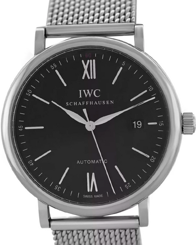 IWC Schaffhausen Portofino 40MM Black Dial Steel Bracelet (IW356506)