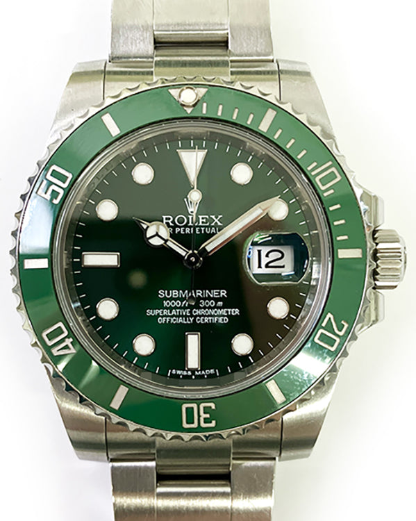 2010 Rolex Submariner Date “Hulk” 40MM Green Dial Oyster Bracelet (116610LV)