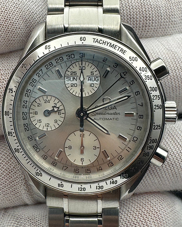 No Reserve - Omega Speedmaster Day-Date 39MM Silver Dial Steel Bracelet (3523.30.00)