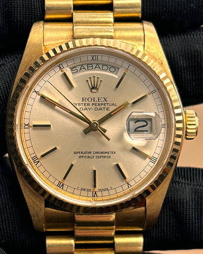 Rolex Day-Date 36MM Champagne Dial Yellow Gold Bracelet (18038)