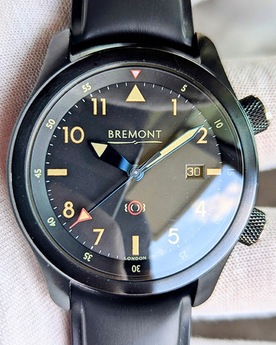 Bremont U-2 43MM Black Dial Rubber Strap (U-2/51-Jet)