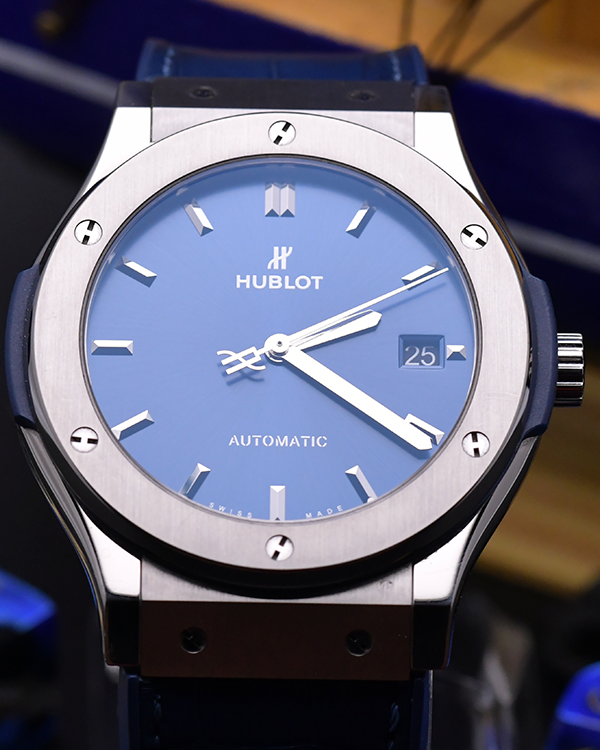 2021 Hublot Classic Fusion 45MM Blue Dial Rubber Strap (511.NX.7170.LR)